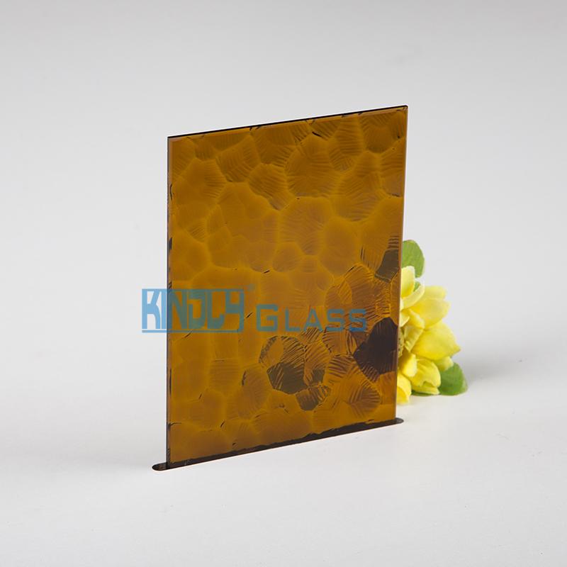 Amber Ripple Patterned Glass